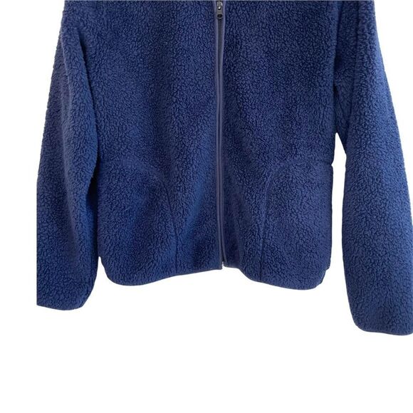 H&M Faux Sherpa Zip Navy Sweatshirt - Picture 3 of 7